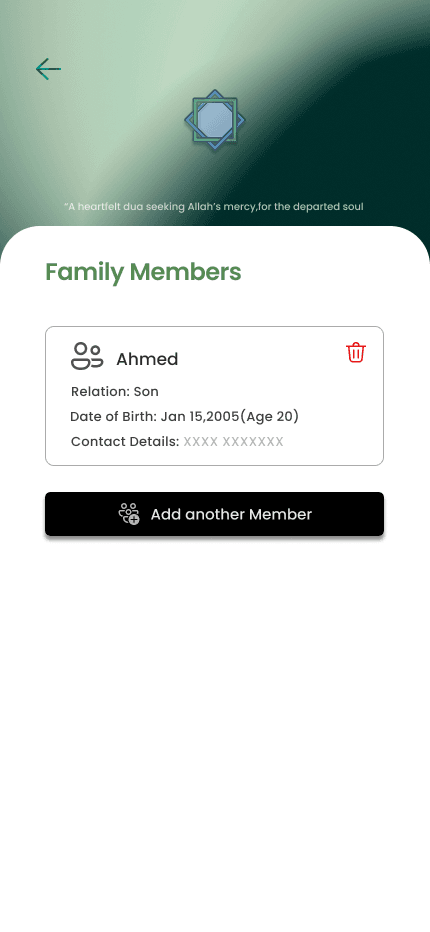 Family members — the dependents your contribution covers