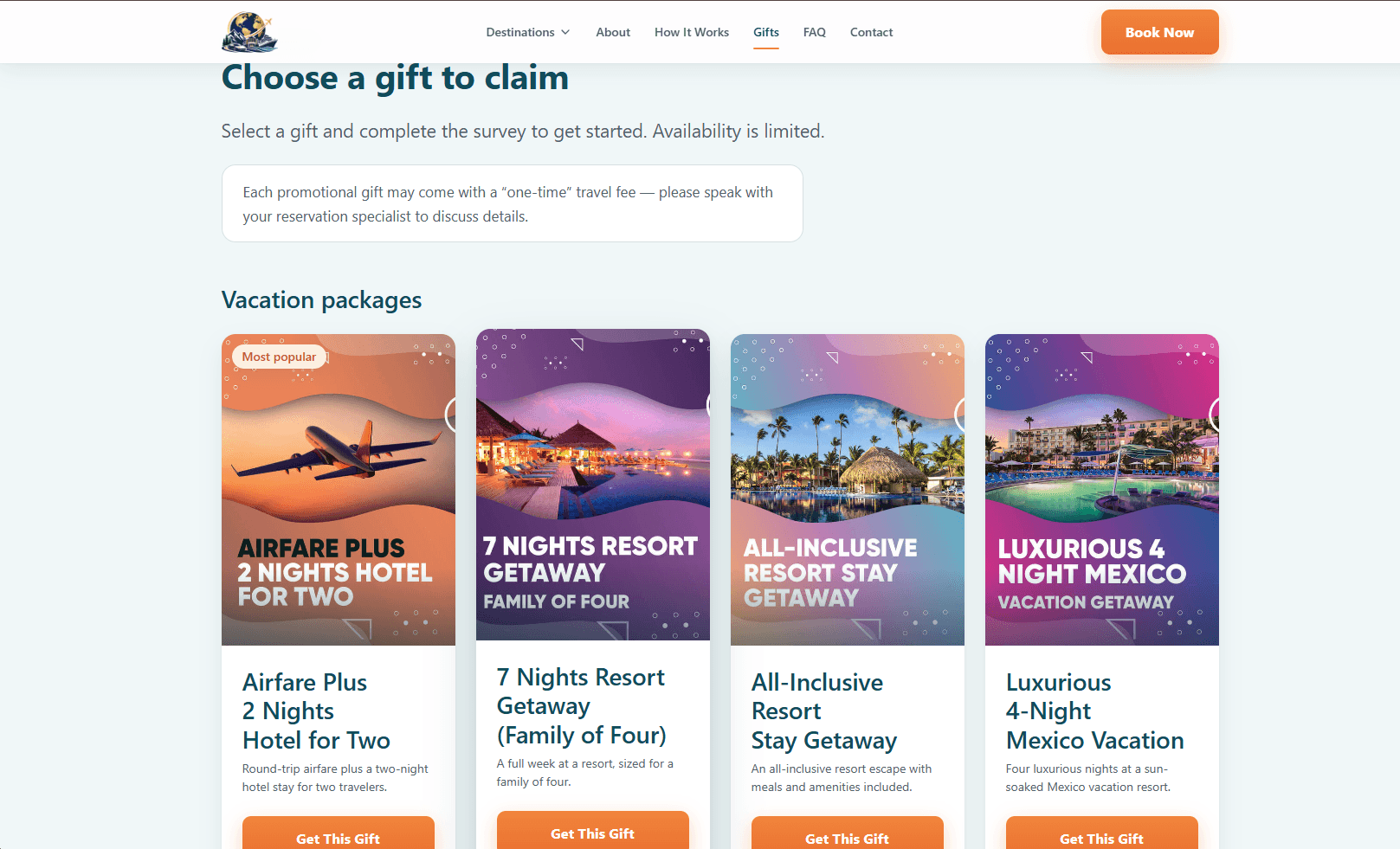 Choose a gift to claim — the promotional catalogue