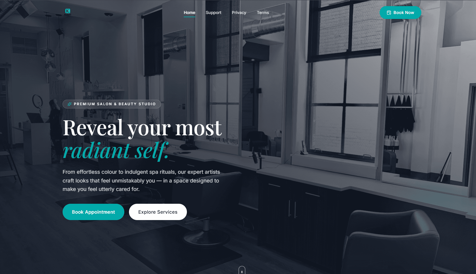 kglam-web.vercel.app — “Reveal your most radiant self.”
