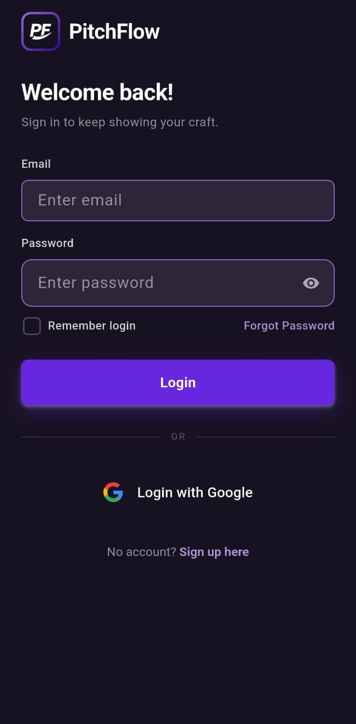 Sign in, by email or Google